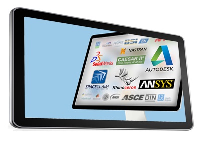 tablet screen showing logos